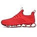 Men's Running Shoes Breathable Mesh Walking Shoes Slip on Tennis Sneakers Fashion Non Slip Work Sport Gym Cross Trainer Red