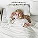 COHOME Premium Queen Size Cooling Silk Comforter - All Season Luxury Bedding, Ultra Soft 100% Natural Mulberry Silk Filled Duvet with 8 Corner Ties, Moisture Wicking, 88