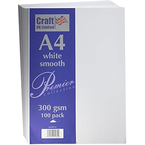 Craft UK A4 300Gsm White Card Pack Cover