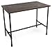 Displays2go, Pipe Display Table with Removable Shelf, Metal and Pine Wood Construction – Natural Top, Black Hardware Legs (PPLNNSTLGB)