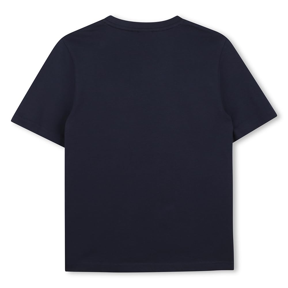BOSS Playera para niño y Teen Color Azul Marino con Estampado Grande al Frente