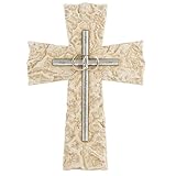 Grace4Joy Wedding Wall Cross, 10 Inches Marriage Prayer Wall Decor Religious Wedding Gifts, Hand Painted Faith Hope Love Cross Unique Gifts for Anniversary, Newlyweds Couple(Silver)