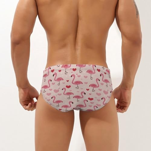 Cute Flamingo Novelty Men's Swimming Brief Swimwear Pants Trunks Beach Shorts Underwear2