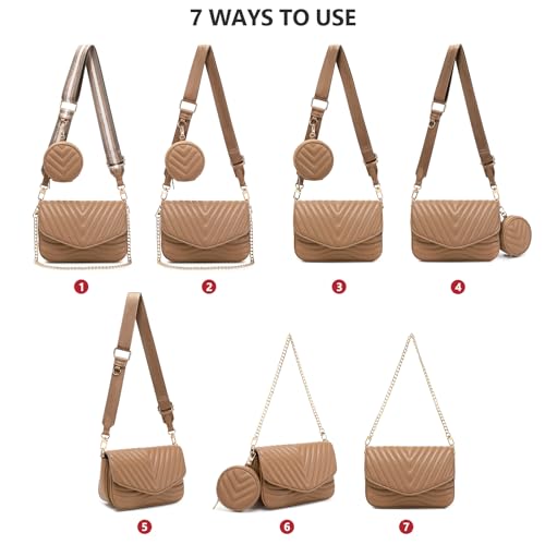 Image of JEEHAN Quilted Crossbody Bags for women Designer Shoulder Handbags Small Purse
