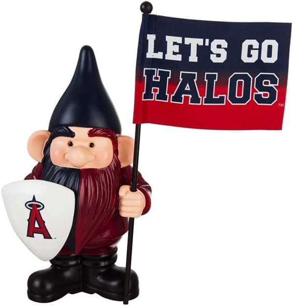 Pro Specialties Group Los Angeles Angels Garden Gnome 10" Tiki Statue Flag Holder Outdoor Decoration Baseball