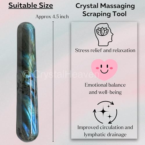 Image of Labradorite Crystal Wand - Smooth Crystal Wand for Energy Healing, Chakra Balancing, Meditation and Home Decor - Crystals and Healing Stones for Gift