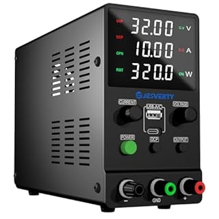 Alimentatore CC variabile, alimentatore da banco regolabile a commutazione 0-30V 0-10A con ricarica rapida USB e Type-C da 20W, manopola encoder, interruttore di uscita,display LED a 4 cifre SPS-3010M