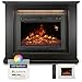 Produktbild Juskys Elektrokamin 1000/2000 W mit Heizung, Kaminfeuer, Flammeneffekt, Fernbedienung, LED Beleuchtung & Timer - Elektrischer Kamin Standkamin schwarz