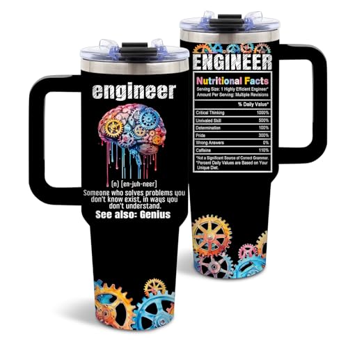 DUUV Engineering Gifts for Men, Engineer's Insulated Tumbler 40 Oz, Christmas Retirement Graduation Birthday Gifts for Engineers for Engineering Coworker Student, 1PCS