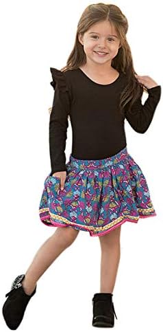 KMBANGIKids Toddler Baby Girls Ruffle Long Sleeve T-Shirt Top Blouse Solid Cotton Basic Tees Plain Shirt