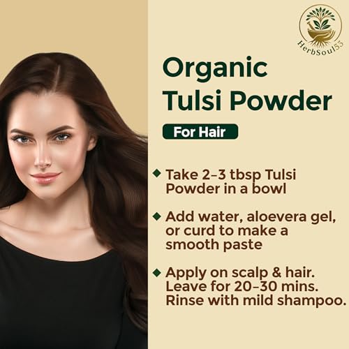 Image of Tulsi Leaf Powder 100 Gram Organic Holy Basil Powder For Health Skin & Hair | Supports Immunity, Digestion, Cold Cough Relief, Acne Care | Ayurvedic, Tulasi Leaf No Added Preservatives