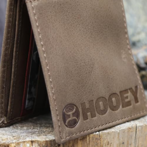 Image of HOOEY Bi-Fold Leather Men's Wallet (Hands-Up - Nomad Print)