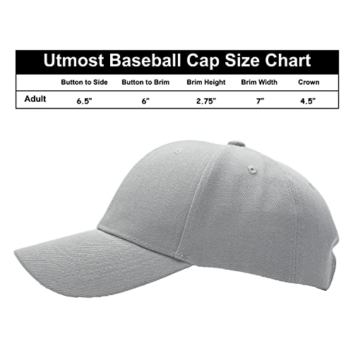Utmost Structured Baseball Cap With Adjustable Closure - Performance Hat For Outdoor Activities And Custom Embroidery (1Pc Light Grey) #TOP3