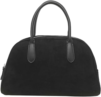 Trendy Suede Tote Bag for Women Retro Top Handle Purse Shoulder Bag Minimalist Fall Winter Suede Handbag
