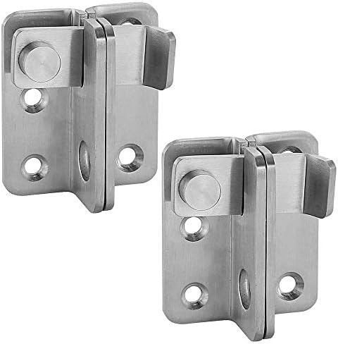 2 Pack Gate Latches Flip Door Latch, Heavy Duty Latch Safety Door Lock,Stainless Steel Sturdy Padlockable Bolt Latch/Lock for Pet Gate,Cabinet Furniture, Wardrobe, Window