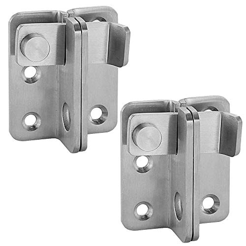 2 Pack Gate Latches Flip Door Latch, Heavy Duty Latch Safety Door Lock,Stainless Steel Sturdy Padlockable Bolt Latch/Lock For Pet Gate,Cabinet Furniture, Wardrobe, Window #TOP1