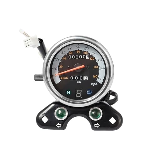 Compteur Moto Jauge Compteur kilométrique Universel pour Moto, tachymètre, Double Compteur de Vitesse, rétro, adapté pour Suzuki, Compatible avec Cafe Racer