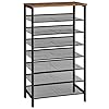 HOOBRO Schoenenrek met 8 niveaus, hoog smal schoenenrek, 75 x 30 x 137 cm, platte en kantelbare roosterplanken, voor 24…