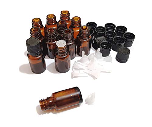 Image of Pure Source India Empty 15 ML Amber Glass Bottle With Leak-Proof Euro Dropper And Cap With Seal,Suitable To Store Essential Oil,Medicine Etc...(Set of 6 Pcs)