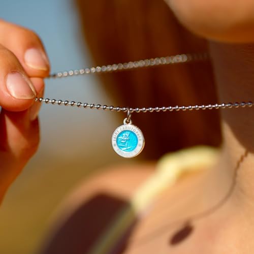 Collar de Surf Get Back St. Christopher Pequeño Esmeralda y Blanco 2