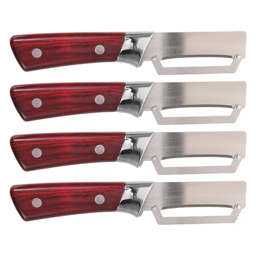 IDEANATEGRATE Pelador de Frutas y Verduras Multifunción de Acero Inoxidable Diseño Antideslizante y Doble Filo para Uso en Cocina, Paquete de 4 Piezas