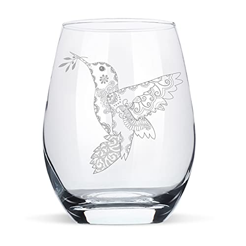 Comparison: Best Bird Stemless Wine Glasses 5 Geiserailie Hummingbird Stemless Wine Glass Hand Stemless Glass Christmas Branch Coffee Tea Cup Exquisite Presents for Women Friends Men, 15.2 oz