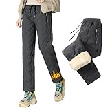 [ｉｎｏｔｅｎｋａ] 裏起毛パンツ レディース 防寒パンツ 厚手 裏ボア スウェットパンツ アウトドア ダウン 暖パン シャカシャカ モコモコ ストレートパンツ カジュアル ゆったり おしゃれ 美脚 着痩せ 防寒着 秋 冬(M グレー)