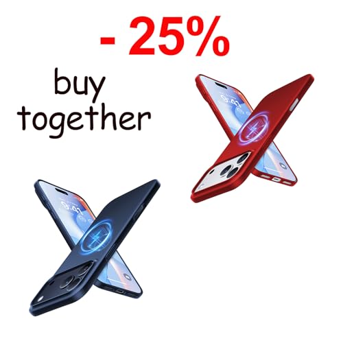 Save More, Buy 2 Magnetic Cases (Blue + Red) for 17 Pro Max