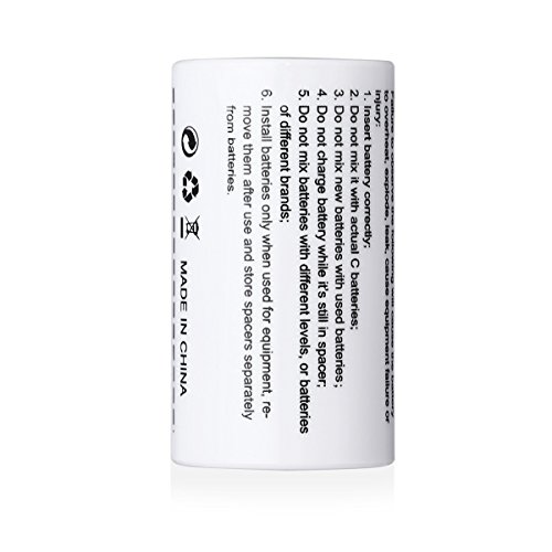 Ebl C Size Battery Adapters, Aa To C Size Battery Spacer Converter Case Use With Rechargeable Aa Battery Cells - 4 Pack #TOP6