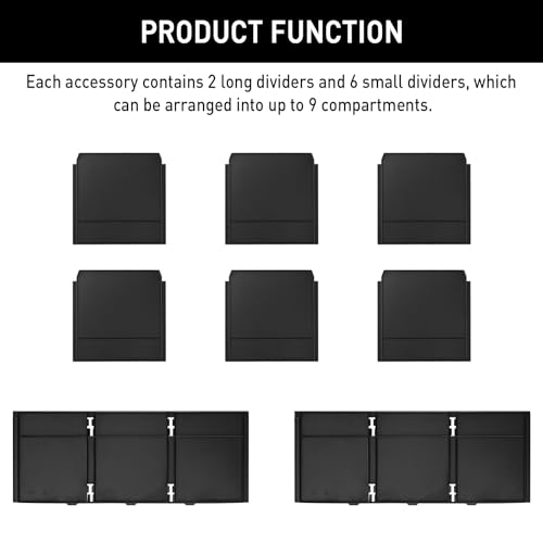 LEDBarz 2025 Upgrade 48-22-8472 Packout Divider/Organizer for Milwaukee Packout 2 Drawer Accessorie,Fit for Milwaukee Tool Box,2-PACK Black. - Thumbnail 4