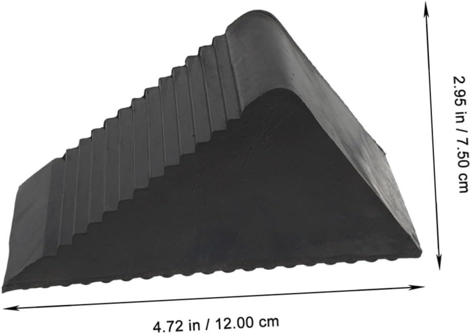 Lightweight Rubber Wheel Tire Chocks for Cars, Triangular Black