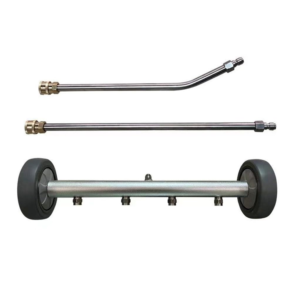 Varita de lavado a presión de 4000 PSI, limpiador de chasis de vehículo de acero inoxidable y aleación de aluminio con conexión rápida de 14 pulgadas, 4 boquillas y varillas de extensión para limpieza