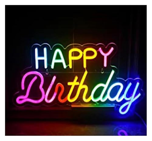Néon Joyeux Anniversaire pour décoration murale colorée festive