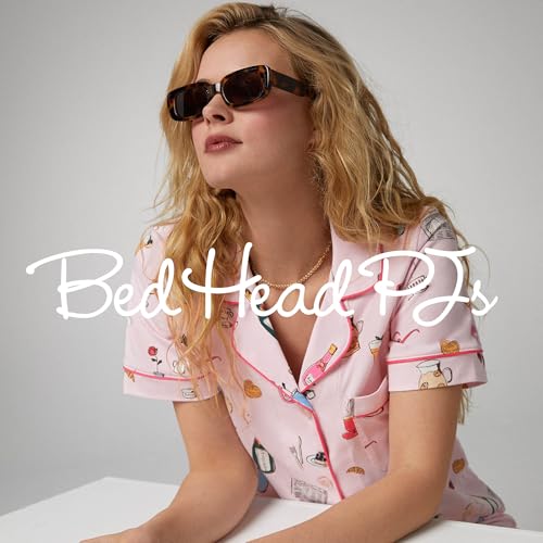 Image of Trina Turk Womens Short Sleeve Notch Collar & Shorts Sleepwear Pajama Set, Organic Cotton