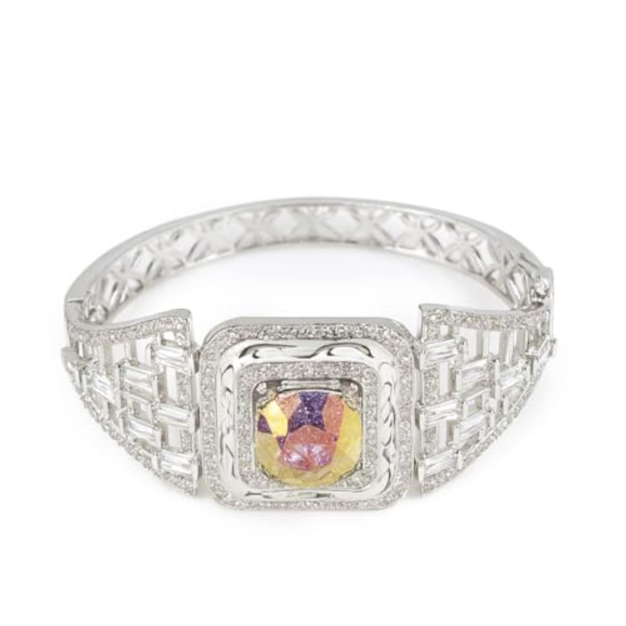 Women's Prism Aura Silver Bracelet, Modern Elegance