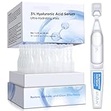 3% Hyaluronic Acid Serum Ultra-Hydrating Vials 30 pcs - 3% Hyaluronic Acid Serum For Face - Single Use Hyaluronic Acid Tubes - Intensive Moisturizing, Skin Tightening, Emergency Repair, Anti-Aging