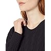 Amazon-Essentials-Womens-Long-Sleeve-100-Cotton-Cable-Crewneck-Sweater Amazon Essentials Women's Long-Sleeve 100% Cotton Cable Crewneck Sweater, Black, Medium