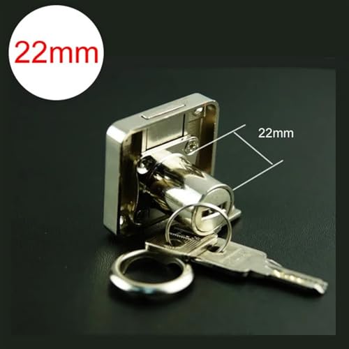 Serrure à clé en cuivre anti-grippage pour meuble en bois et tiroir de bureau 22mm - 3