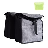 VINCITA Top Load Double Pannier Water Resistant Cycling Side Bags - with Rain Cover, Large, Carrying