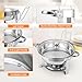 Garveehome Chafing Dish Buffet Set 2 Pack 5QT, Stainless Steel Round Chafing Dishes for Buffet with Lid Holder & Glass Lid, Buffet Servers and Warmers for Parties, Wedding, Camping, Dinner, Silver