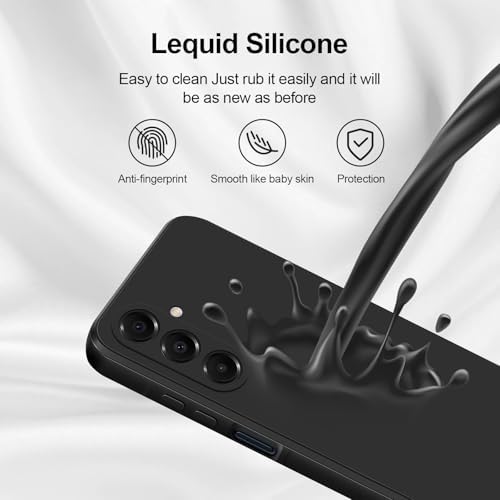 GiiYoon Case Compatible with Samsung Galaxy A16, Silky-Soft Touch Full-Body Protective Phone Silicone Case, Shockproof Cover with Microfiber Lining, Black - 3