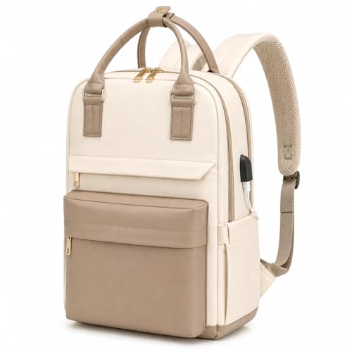 Image of MOCA Women's Minimal Laptop Backpack | Stylish Office & Travel Bag with USB Charging Port | Lightweight, Multi-Pocket, Fits 15.6 inch Laptop
