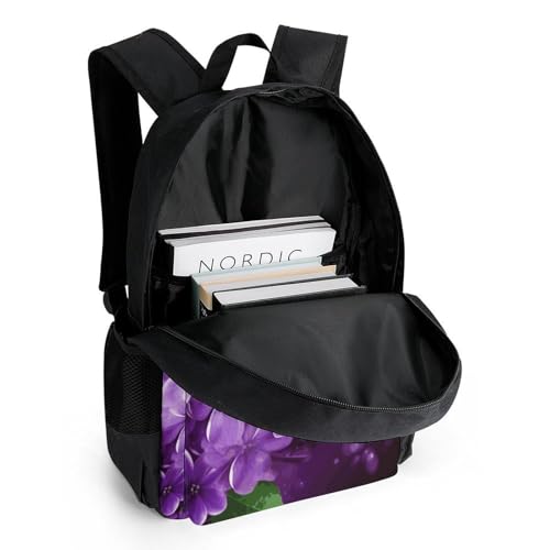 Mochila impermeable de poliéster para viaje con diseño floral miniatura 5