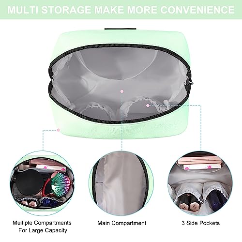 Maange Small Makeup Bag For Purse, Travel Cosmetic Bag Makeup Pouch Pu Leather Portable Versatile Zipper Pouch For Women (Green) #TOP4