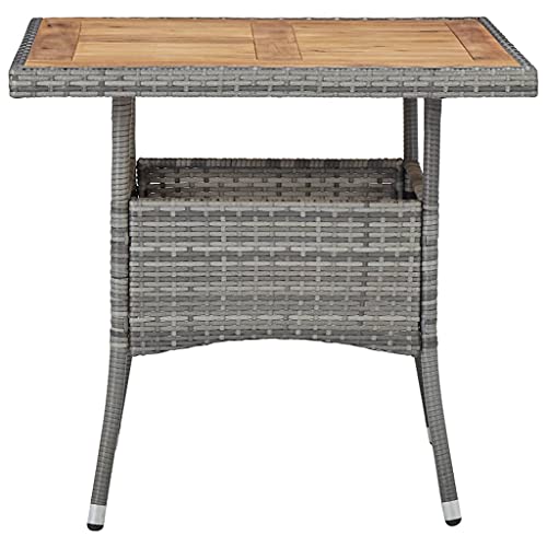 Vidaxl Patio Dining Table, Patio Table With Storage, Outdoor Table, Garden Furniture For Porch Deck Lawn Backyard Balcony, Solid Acacia Wood Pe Rattan #TOP1