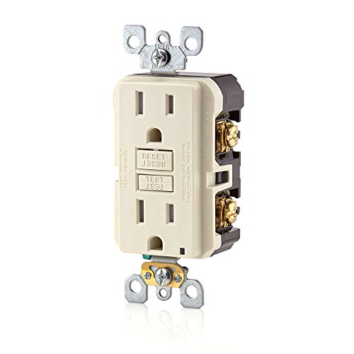 Leviton Smartest Self-Test SmartlockPro Slim GFCI Tamper-Resistant Receptacle with LED Indicator, 15-Amp, 3-Pack, GFTR1-3T, Light Almond by Leviton - Image 4