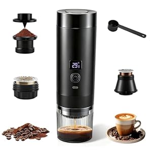 Delousiber Portable Espresso Machine & Coffee Maker, 3-in-1 with Self-Heating USB-C | 20 Bar Pressure, for Ground Coffee & Capsules | 7800mAh Battery for Camping, Car, Office & Travel (Black)