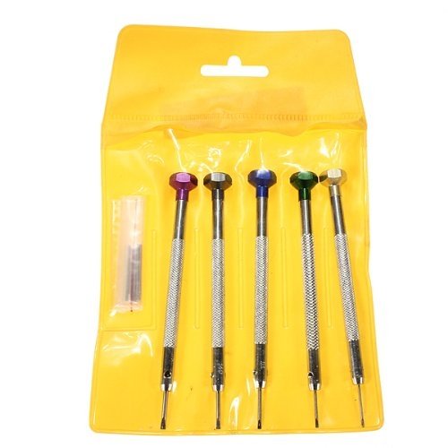 Foxnovo 5pcs Different Sizes Precision Flat Blade Slotted Screw Driver Screwdrivers Watchmaker Repair Tools 0.8-1.6mm