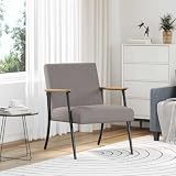LoogCape Poltrona Tortora in Tessuto con Struttura in Acciaio Imbottita Schienale Ergonomico 59x75x78 cm per Soggiorno Camera da Letto Angolo Lettura Interni Facile Montaggio