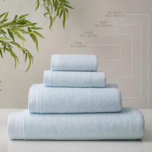 Image of Spread Spain Bamboo Towels for Bath, Towels for Bath Large Size, Bamboo Bath Towel High Absorbent & Soft, 360 GSM, 4pc Set Bath Towel for Men /Women